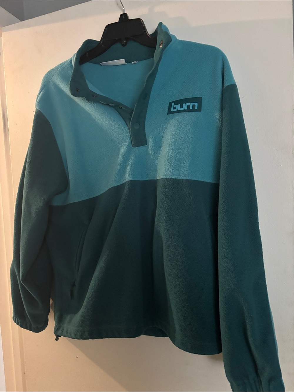 Burn Two-Tone Teal Pullover Fleece Sweatshirt